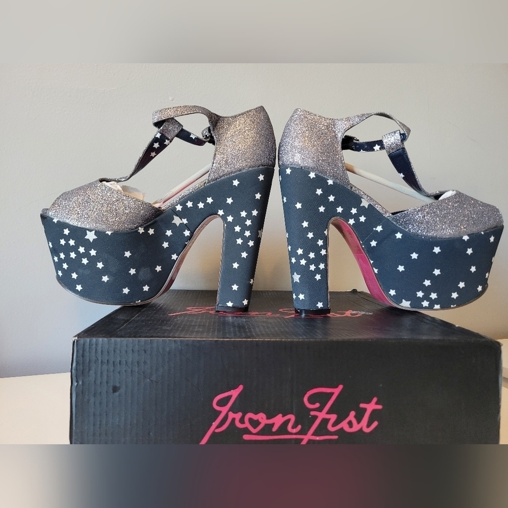 Iron Fist Starry Night Super Platforms, New with Flaws, Size 7 - Picture 4 of 13